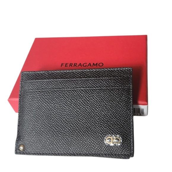 FERREGAMO Double Gancini Revival Leather Wallet Card Case - Picture 6 of 6